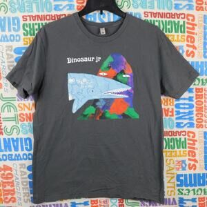 Dinosaur Jr Fish Food Tour T Shirt Size L Modern Print Gray Slight Cracking